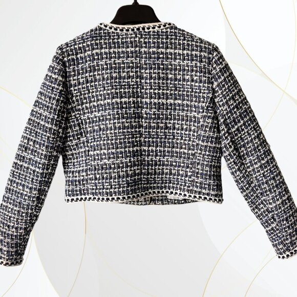 NWT Christian Lacroix Tweed Collarless Cropped Blazer - Picture 3 of 13